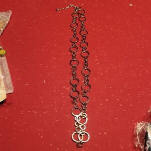 Chico's Silver Circle Link Necklace